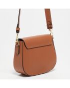 Sac bandoulière en Cuir Silvia camel - 23x18x7 cm