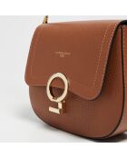 Sac bandoulière en Cuir Silvia camel - 23x18x7 cm