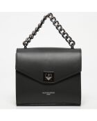Bolso de hombro Théa de piel negra - 19x17x10 cm