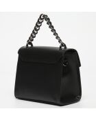 Bolso de hombro Théa de piel negra - 19x17x10 cm