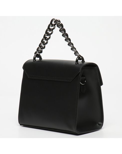 Théa Schultertasche aus schwarzem Leder - 19x17x10 cm