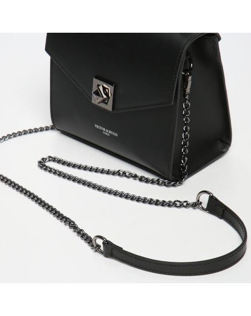Théa Schultertasche aus schwarzem Leder - 19x17x10 cm