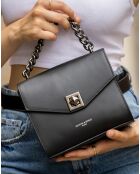 Bolso de hombro Théa de piel negra - 19x17x10 cm