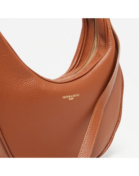 Tivo camel leren schoudertas - 28x16x8,5 cm