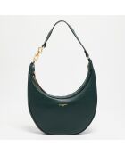 Tivo leren schoudertas flesgroen - 28x16x8,5 cm