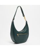 Tivo leren schoudertas flesgroen - 28x16x8,5 cm