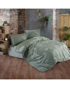 Parure housse de couetet Mohana vert/blanc