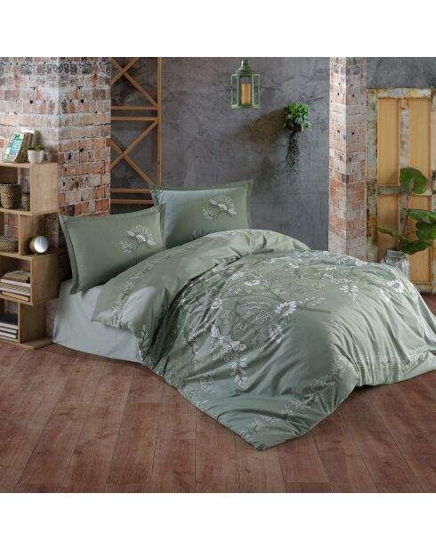 Set copripiumino Mohana verde/bianco