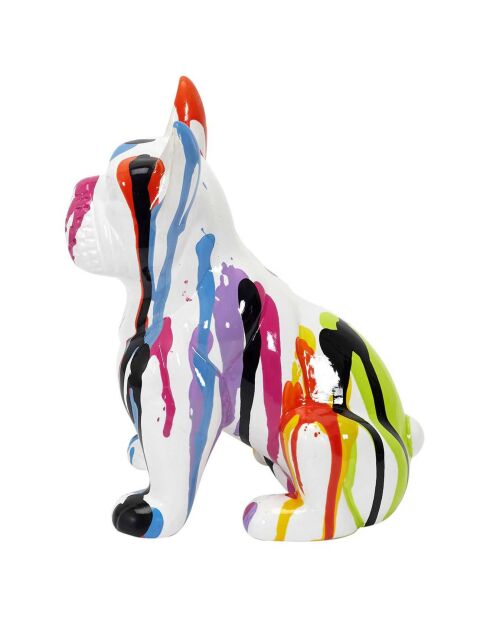 Bulldog en céramique multicolore - 12x20x19 cm