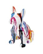 Bulldog en céramique multicolore - 12x20x19 cm