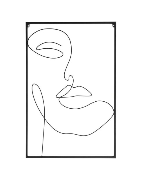Tableau filaire Visage noir - 60x90x1 cm