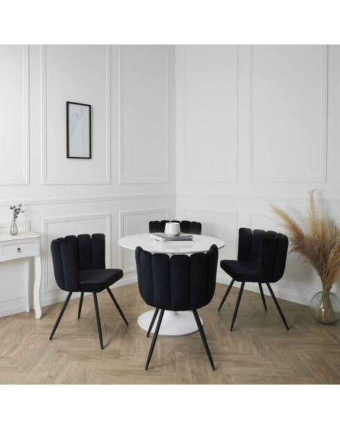 2 Chaises en velours Ariel noires - 59.5x79x47.5 cm
