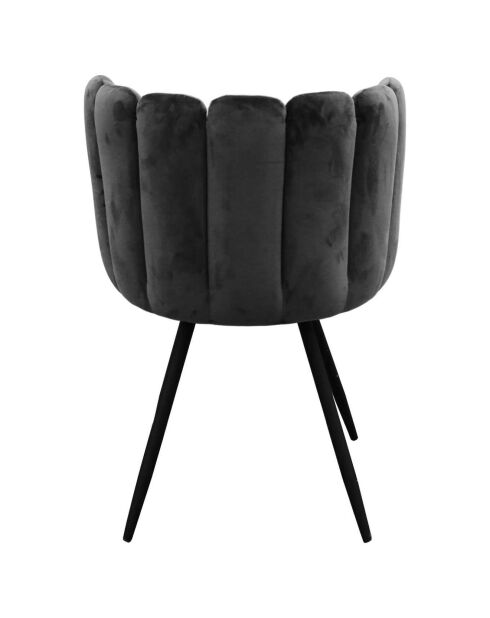 2 Chaises en velours Ariel noires - 59.5x79x47.5 cm