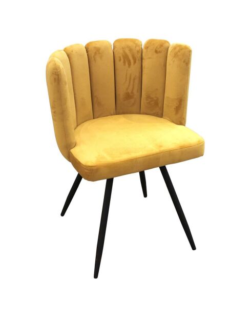 2 Chaises en velours Ariel moutarde - 59.5x79x47.5 cm
