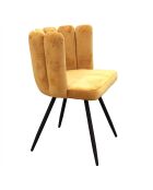 2 Chaises en velours Ariel moutarde - 59.5x79x47.5 cm