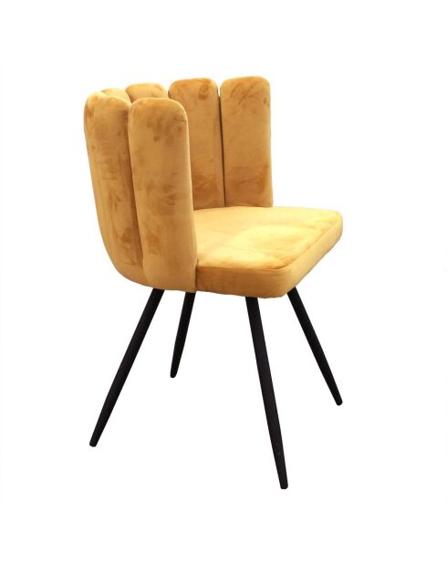 2 Chaises en velours Ariel moutarde - 59.5x79x47.5 cm