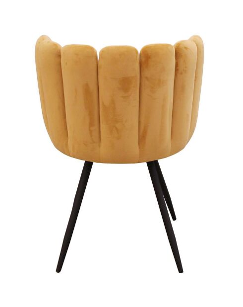 2 Chaises en velours Ariel moutarde - 59.5x79x47.5 cm