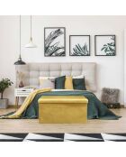 Coffre banc velours cotelé pliable Giulia moutarde - 77x38x38 cm