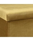 Coffre banc velours cotelé pliable Giulia moutarde - 77x38x38 cm