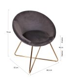 Fauteuil Karl gris - 73x83x62 cm
