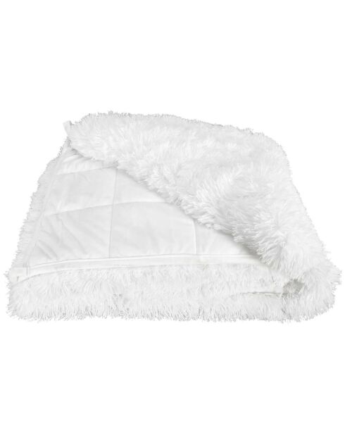 Couverture pondérée fausse fourrure blanche - 153x0x203 cm