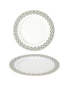 Service de table en porcelaine Ginko blanc/noir - 12 pièces