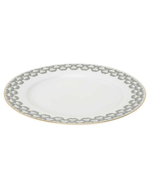 Service de table en porcelaine Ginko blanc/noir - 12 pièces
