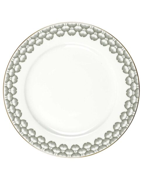 Service de table en porcelaine Ginko blanc/noir - 12 pièces