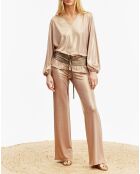 Pantalon Glam marron/doré