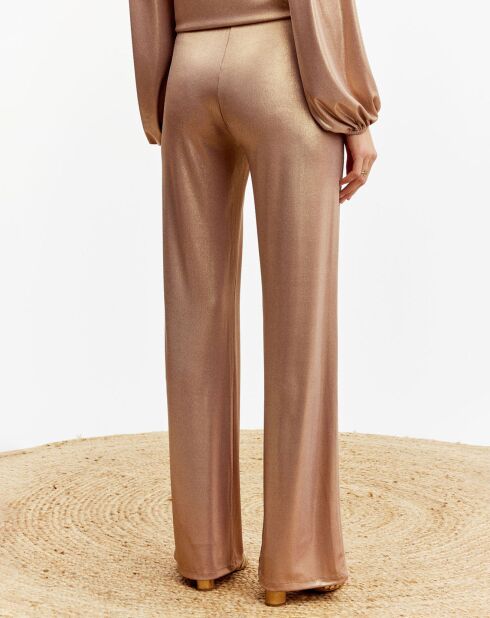 Pantalon Glam marron/doré