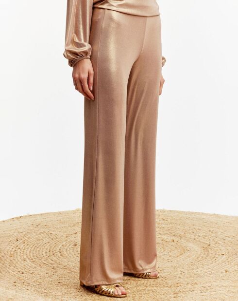 Pantalon Glam marron/doré