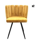 2 Chaises en velours Ariel moutarde - 59.5x79x47.5 cm