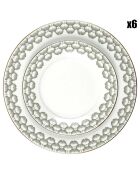 Service de table en porcelaine Ginko blanc/noir - 12 pièces