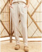 Pantalon en Lin mélangé Lima crème