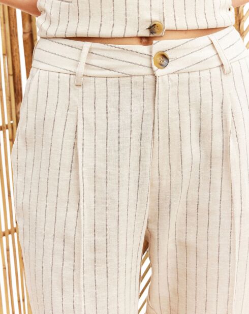 Pantalon en Lin mélangé Lima crème