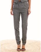 Pantalon en Lin mélangé Lima noir chiné