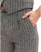 Pantalon en Lin mélangé Lima noir chiné