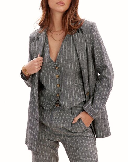 Veste en Lin mélangé Lima noir chiné