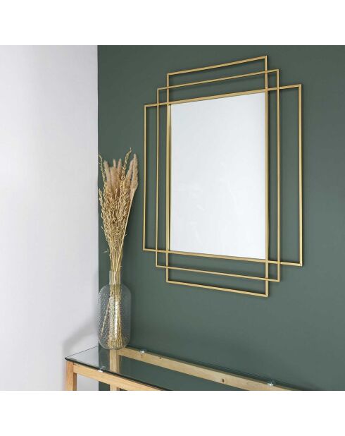Miroir art déco doré - 97x70x3 cm