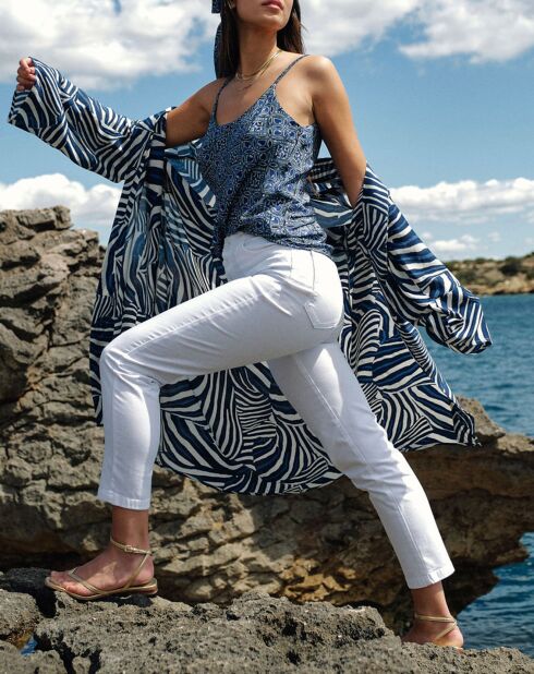 Top en Soie mélangée Naxos bleu