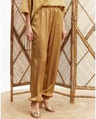Pantalon satiné Ness doré