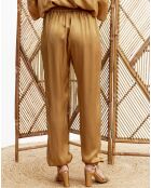 Pantalon satiné Ness doré