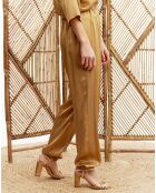 Pantalon satiné Ness doré