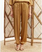 Pantalon satiné Ness doré