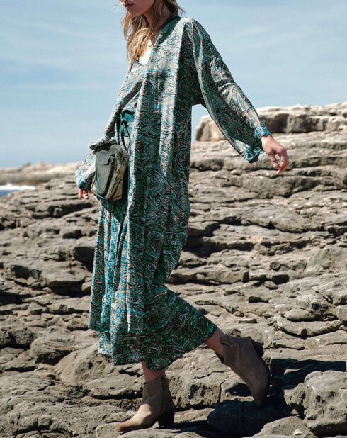 Kimono en Soie mélangée Sasha lazuli