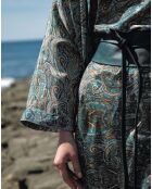 Kimono en Soie mélangée Sasha lazuli