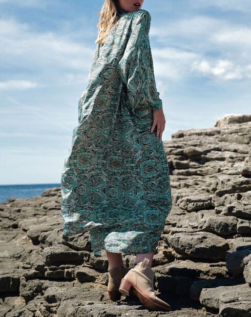 Kimono en Soie mélangée Sasha lazuli
