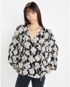 Blouse Balina imprimée noire