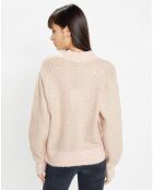 Pull en Alpaga & Laine mélangés Nostra rose