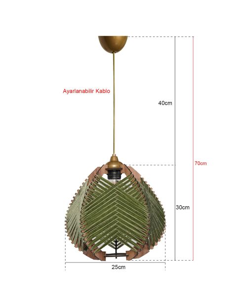 Suspension YL228 verte - 30x25 cm